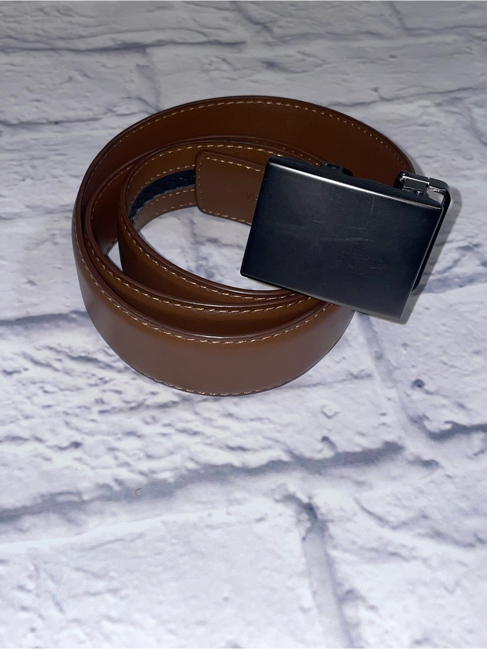 Mission Men’s Leather Belt. Brown leather